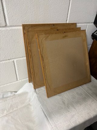 3 Cuadros tela seda con Marco de Madera