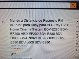 Mando Sony AV System RM-ADP058