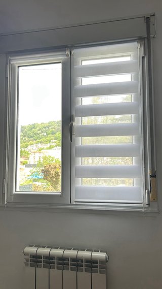 Estor noche y día blanco gris EasyFix sin taladrar