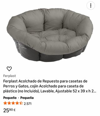 Cama para perro mini gris NUEVA