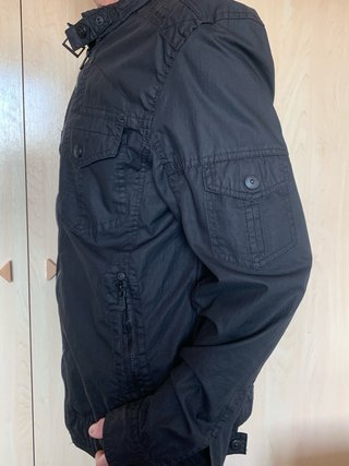 Parka Negra Hombre Sin forro, para entretiempo