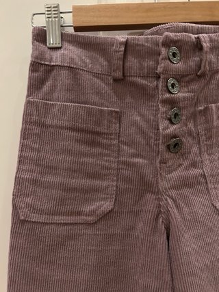 Pantalón pana morado tiro alto