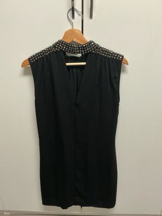 Vestido fiesta con tachuelas mango M