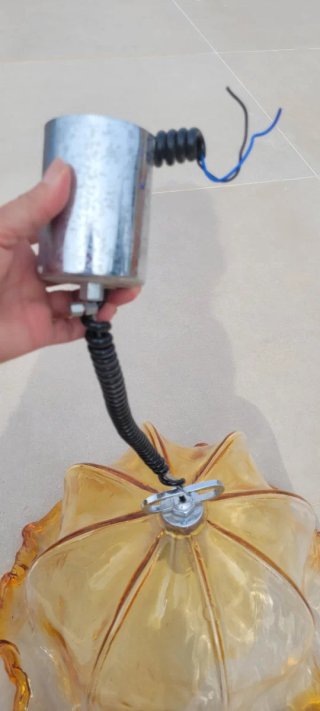 Lámpara de techo Art Decó de cristal color amb