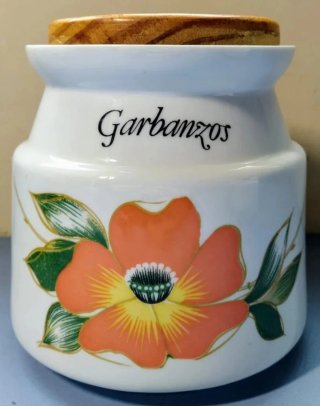 Lote 7 tarros cocina cerámica flores