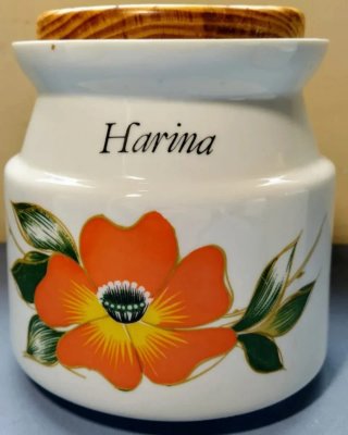 Lote 7 tarros cocina cerámica flores
