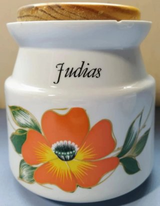 Lote 7 tarros cocina cerámica flores