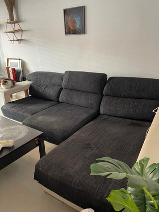 Sofá Chaiselongue Negro y Blanco