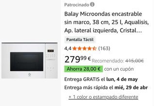 Microondas Balay Blanco