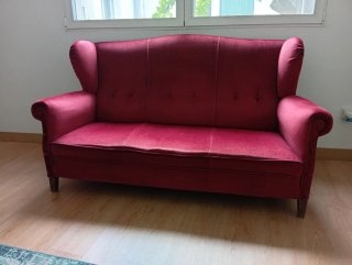 Sofá Vintage Terciopelo Rojo