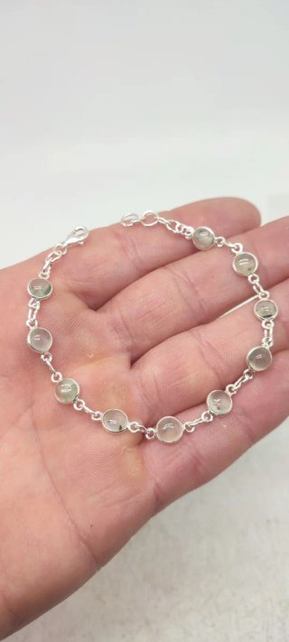 Pulsera de Plata y Prehnita.
