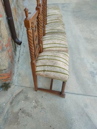 Conjunto de 6 sillas de madera y tela