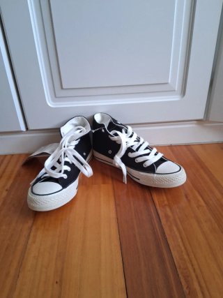 Zapatillas de lona altas negras