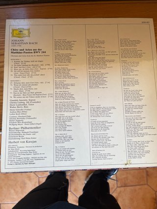 Vinile Bach Matthäus-Passion St. Matthew Passion