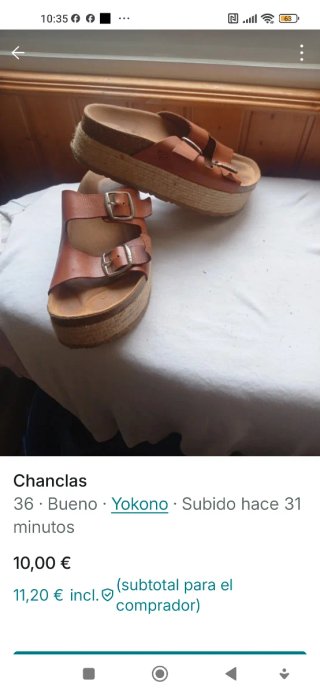 Chanclas Yokono Marrones Talla 36