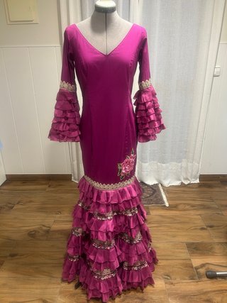 Traje Flamenca Talla 40/42 Rosa/Morado