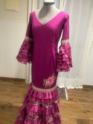 Traje Flamenca Talla 40/42 Rosa/Morado