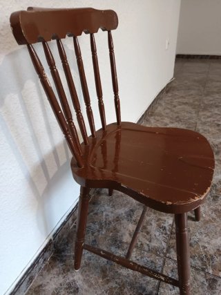 Silla retro vintage madera marrón