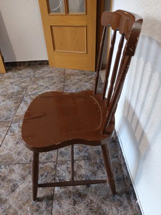 Silla retro vintage madera marrón
