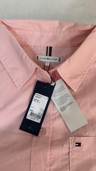 Camisa Oversize Tommy Hilfiger Rosa