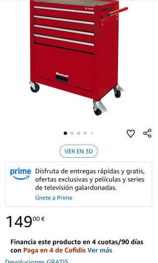Carro de herramientas Einhell rojo