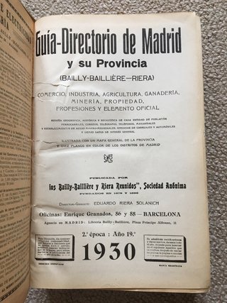 Guia directorio de madrid y su provincia 1930