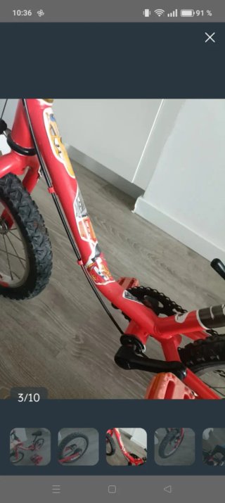 Bicicleta infantil roja Rayo McQueen