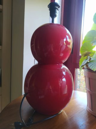 Lámpara de salón de porcelana roja