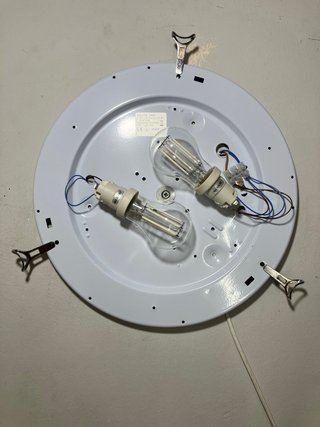 Lampada soffitto metallo/vetro D.40 decoro bianco