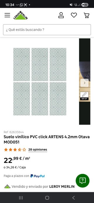 Suelo vinílico PVC click ARTENS Leroy Merlin