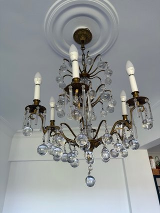 Lámpara araña vintage cristal