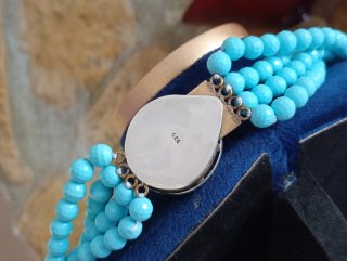 Collana pasta turchese chiusura antica