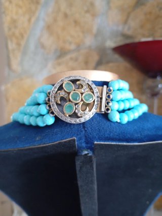 Collana pasta turchese chiusura antica
