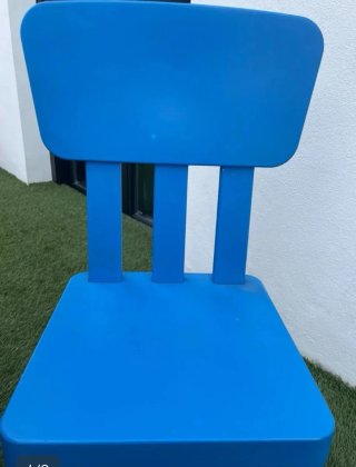 Mesa y 1 silla infantil azul IKEA