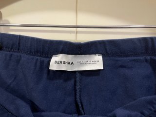 Falda mini azul de algodón con pantalón interior
