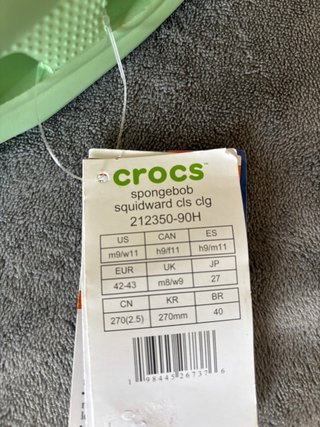 Crocs Calamardo Spongebob Talla 42/43 nuevas