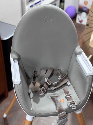 Trona Kinderkraft gris y madera