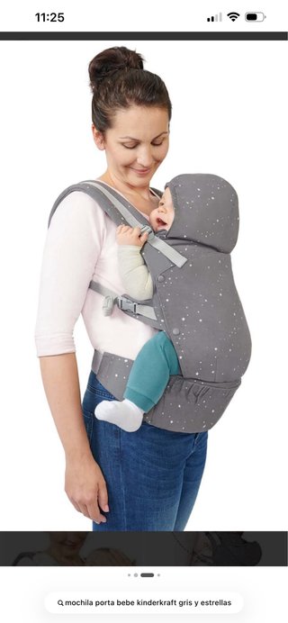 Mochila Portabebés Estrellas Gris