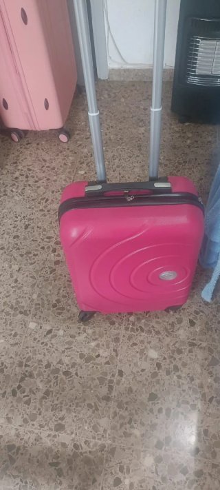 Maletas rosa y gris
