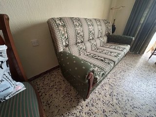 Tresillo tela y madera