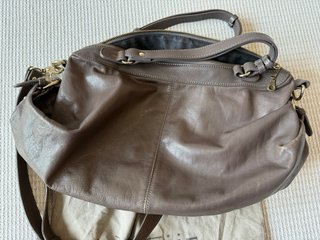 Bolso Uterqüe Piel Marrón gris mujer Bandolera man