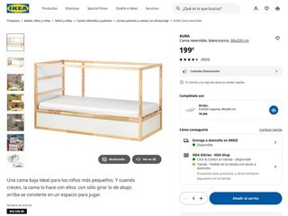 Cama KURA Ikea + Colchón MOSHULT