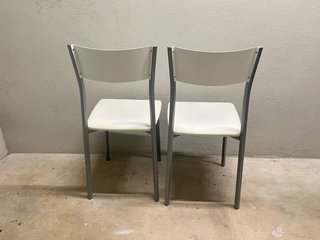 Juego de 2 Sillas Cocina Blancas y Grises