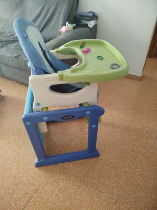 Trona de mesa azul