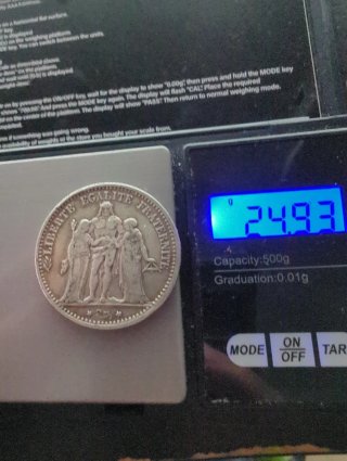 Francia 5 Francos 1874 Plata