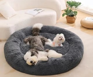 Cama para perros/gatos gris super cómoda acolchada