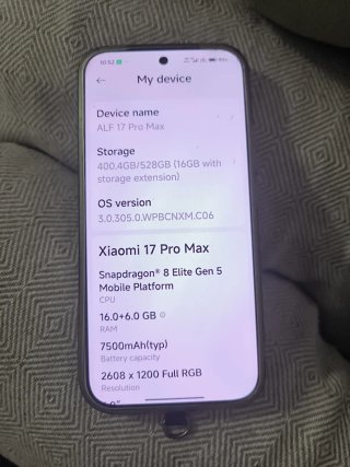 Xiaomi 17 Pro Max Blanco version China
