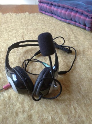 Auriculares con micrófono negro