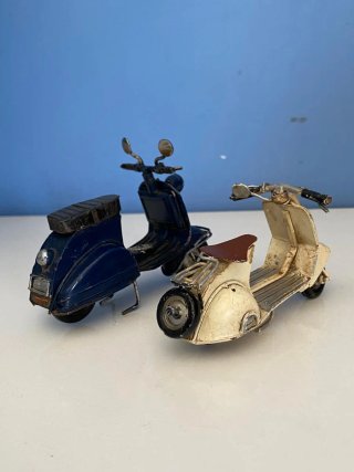 Set 2 Vespa d'epoca metallo