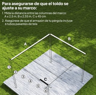 Cubierta Techo Retráctil 2,5x2,55m